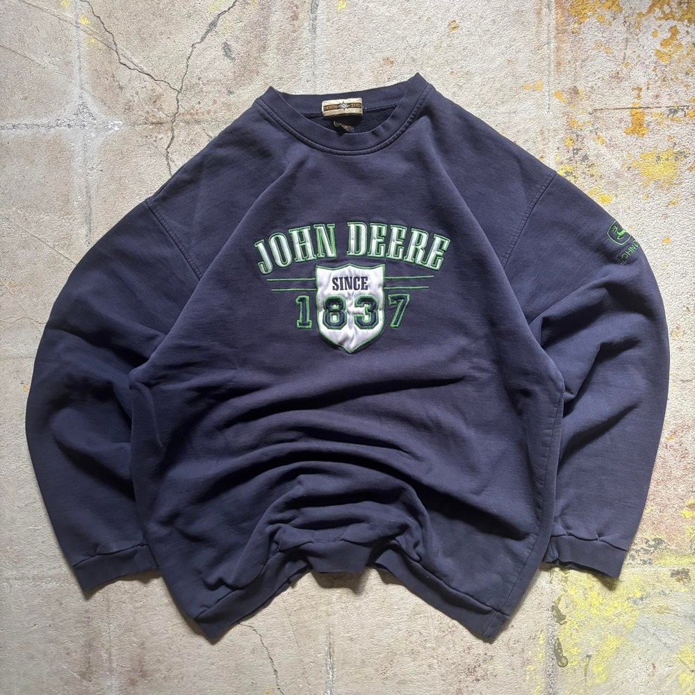 Vintage John Deere Navy Crewneck Sweatshirt – Size XL